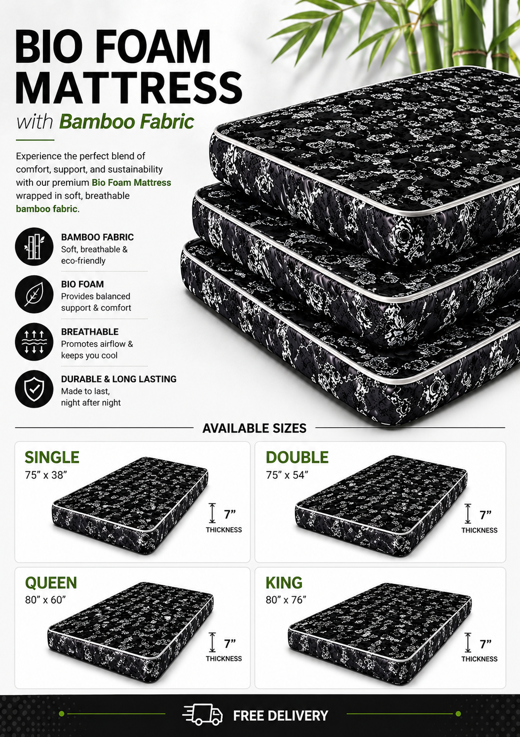 7" Bio Foam Mattress
