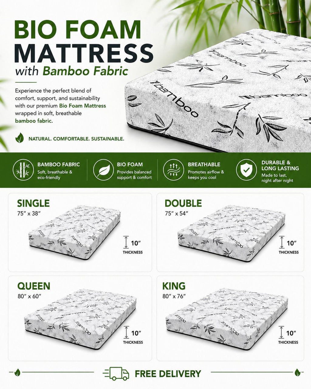 10" Bio Foam Mattress